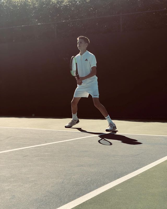 Early morning tennis with @romeobeckham X kisses #proudmum x