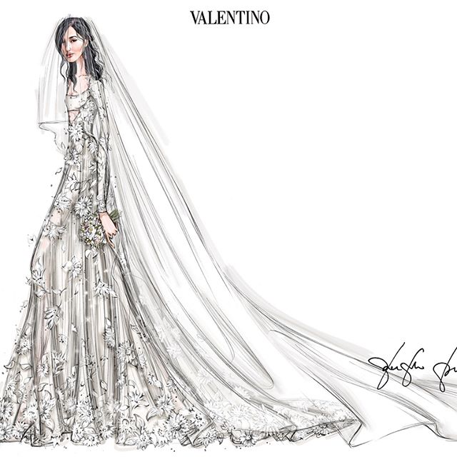 The final sketch and three variations of my Valentino Haute Couture wedding dress by #PierpaoloPiccioli. Which one would you have chosen?   @voguemagazine @maisonvalentino