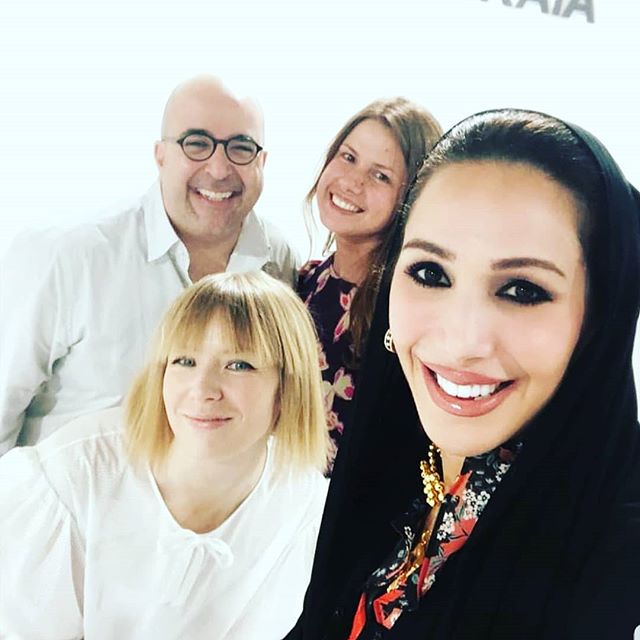 From Moscow to Doha! The VIKA GAZINSKAYA exhibition travels from TSUM Department Store @tsum_moscow to Doha Fire Station @dohafirestation, as a part of a cultural program Qatar-Russia 2018. Curator Frol Burimskiy @frolburimskiy At the opening pucture there are  me, happy together with beautiful Raya @rayaalkhalifa, Mr. Hussein @ilmustashar and Katia @ekamzolova #qatarrussia2018 @qatarrussia2018