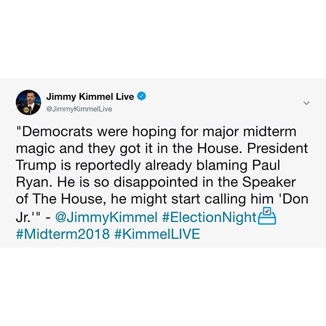 @JimmyKimmel #ElectionNight #Midterm2018 #KimmelLIVE