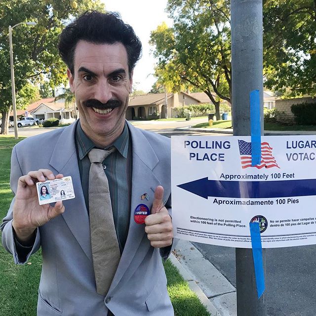 #Borat on #Kimmel TONIGHT! @SachaBaronCohen #ElectionNight #Midterm2018