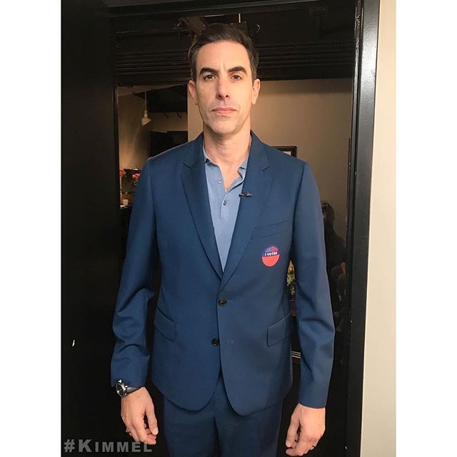 Backstage at #KimmelLIVE after the Midterms with @SachaBaronCohen #WhoIsAmerica #Borat #ElectionNight #Midterm2018