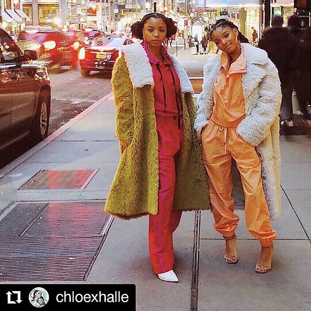 Ну что, клонирование эко-шубами идет по континентам))) На этот раз привет из Нью Йорка! Hello from the other side of the world: Chloe and Halle Bailey @chloexhalle, the musical duo CHLOE x HALLE wearing VIKA GAZINSKAYA @vikagazinskaya_official_moscow sustainably sourced mohair/alpaca fur coats. Join our NO ANIMALS WERE HARMED WORLD! #noanimalswereharmed