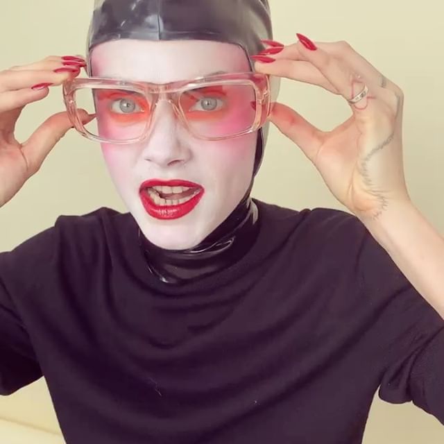 I feel like only @caradelevingne could make pink eye and a full body condom look this faaabulous     Youtube.com/thelovemagazine has this and so much more!
