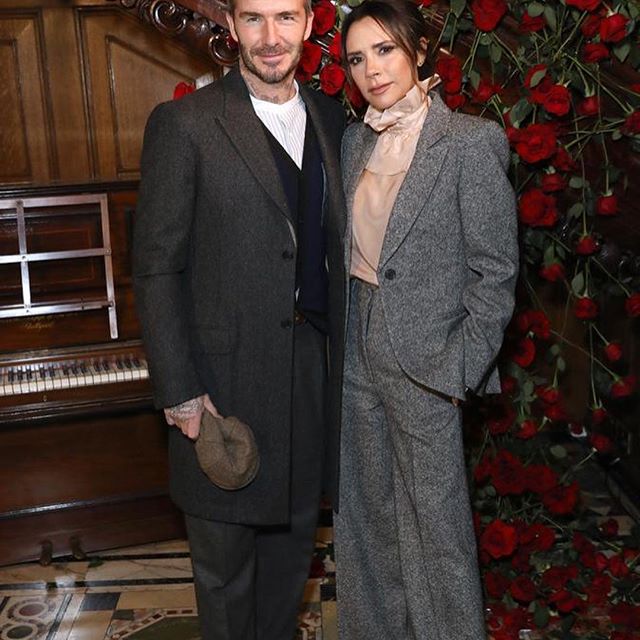 Wearing my favourite suit from my next Pre collection! #VBPreAW19 So proud of @davidbeckham and @daniel.kearns at the @kentandcurwen #LFWM #AW19 presentation this morning x VB