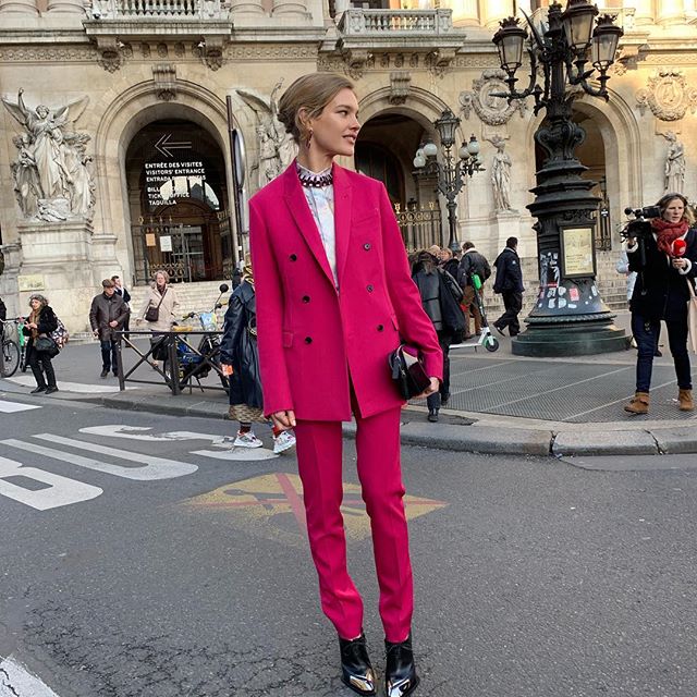 On fridays we wear head to toe @berluti pink      congrats for an amazing show @kris_van_assche and to you, baby  @antoinearnault      