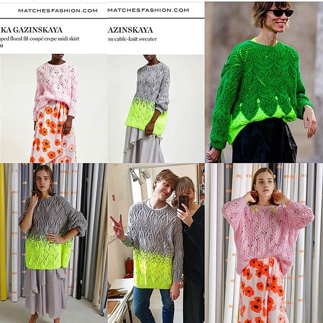 Here they are: finally our VIKA GAZINSKAYA cool hand knitted sweaters reached global on-line platforms! Please, find them and many more items from @vikagazinskaya_official_moscow Spring-Summer 2019 collection on www.matchesfashion.com @matchesfashion