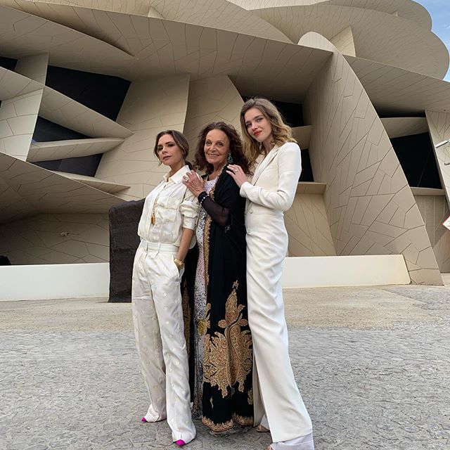 Qatar here we come      just arrived at the opening of @nmoqatar @victoriabeckham @therealdvf