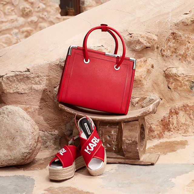 Step into spring with red hot accessories. #KARLLAGERFELD