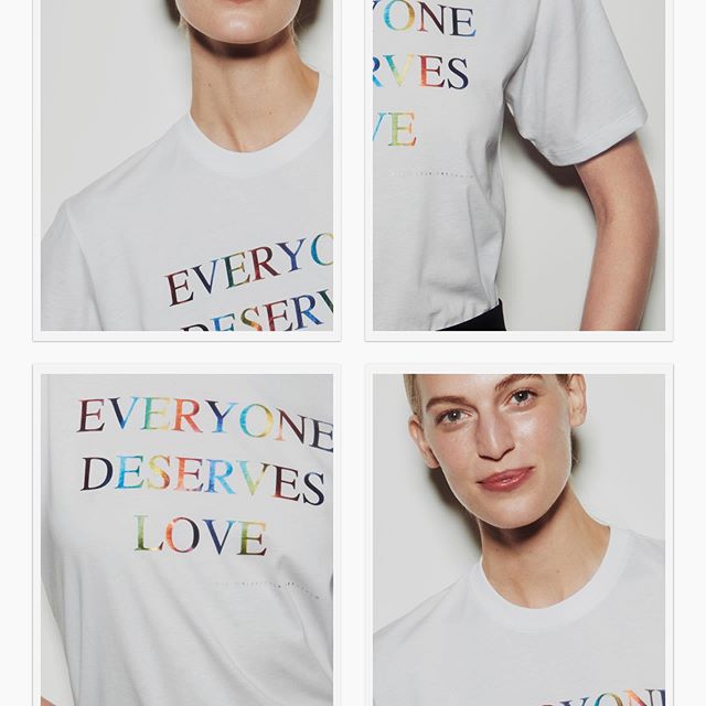 The Everyone Deserves #Love #Pride t-shirt is now available online at the link in bio and at 36 Dover Street with a portion of proceeds benefiting @aktcharity. 24% of young people facing homelessness identify as LGBTQ with 77% citing rejection and abuse at home when they come out. x VB