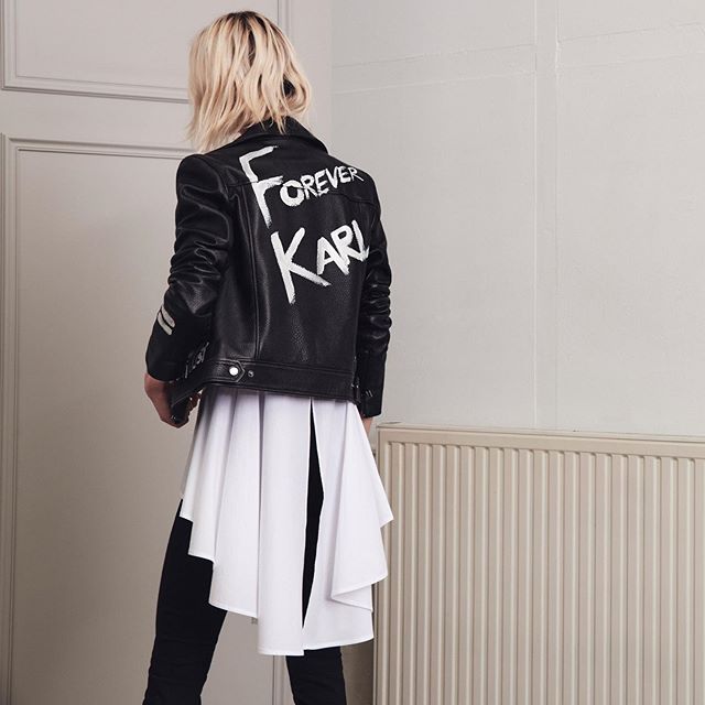 Forever Karl. Discover the latest arrivals, including rock-chic biker jackets. #KARLLAGERFELD