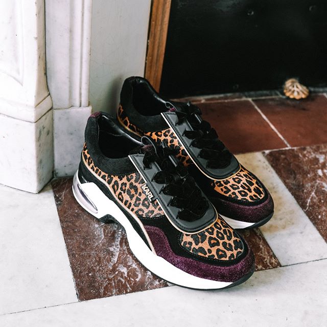 Go wild: this season's hottest sneakers combine bold leopard print with contrasting textures. #KARLLAGERFELD
