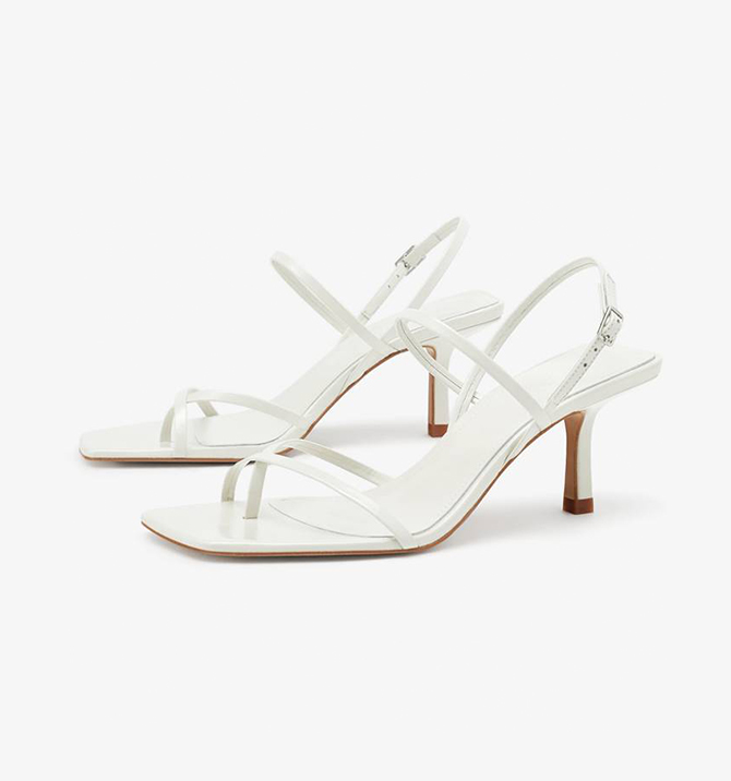 MID-HEEL STRAPPY LEATHER SANDALS