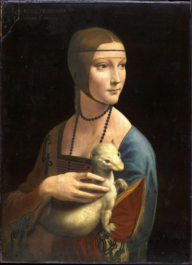 \"Lady with an Ermine\", 1490, National Museum in Krakow, Poland