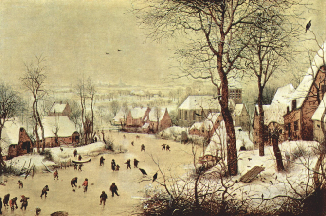 \"Winter Landscape with Skaters and Birds Trap\", 1565, Royal Museums of Fine Arts of Belgium, Brussels