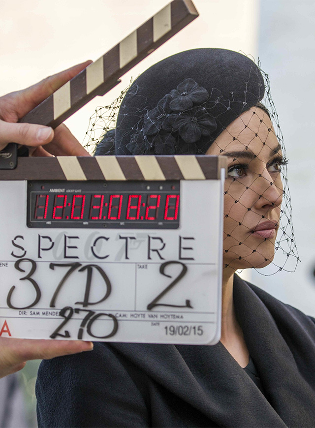 Моника Беллуччи Сэма Мендесийн «007: Спектр» киноны зураг авалтанд