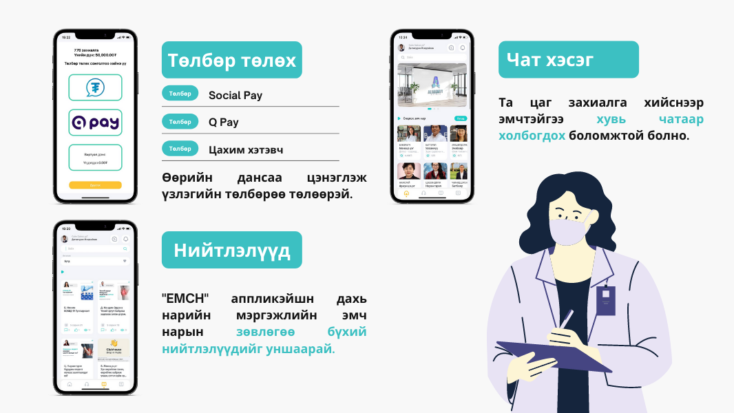 Монголд анхдагч: Эрүүл мэндийн үйлчилгээг зайнаас авах EMCH апп (фото 1)
