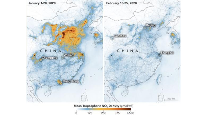 Коронавирусын улмаас Хятадад агаарын бохирдол буурчээ (фото 1)