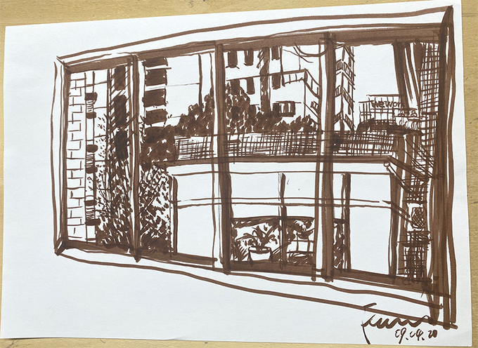Дизайнерууд карантины үеэр гэрийнх нь цонхоор харагдах дүр зургийг цаасан дээр буулгажээ (фото 30)