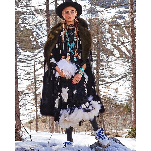 OUTNOW! @voguejapan #NovemberIssue #SacredTribesOfMontCervin #starring @anya.selezneva and @monkeynoma #pic by @giampaolosgura styled by #AdR and male model styled by @marnau casting by @pg_dmcasting make up by @jessicanedza hair by @paolosoffiatti #celine