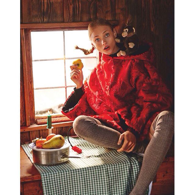 I ️ PIppi Longstocking! #septissue @voguejapan  Ana S. by @giampaolosgura styled by #AdR #adronset make up by @jessicanedza hair by #PaoloSoffiatti casting by @pg_dmcasting @dolcegabbana @stefanogabbana poncho️