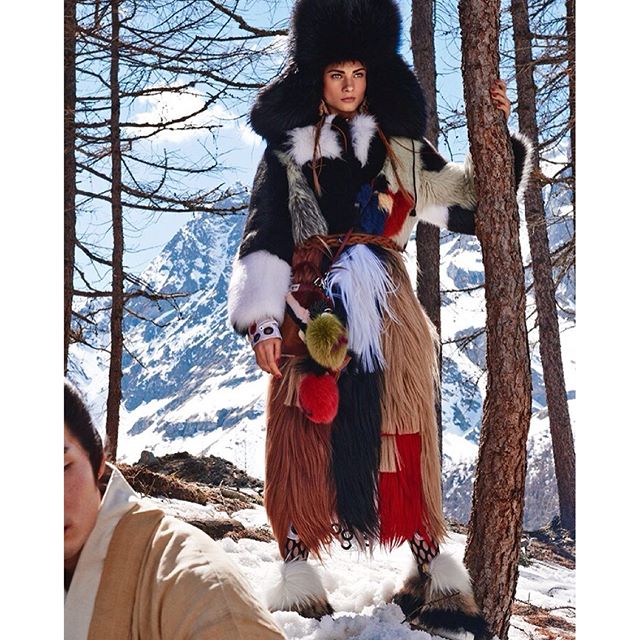 OUTNOW! @voguejapan #NovemberIssue #SacredTribesOfMontCervin #starring @anya.selezneva and @monkeynoma #pic by @giampaolosgura styled by #AdR and male model styled by @marnau casting by @pg_dmcasting make up by @jessicanedza hair by @paolosoffiatti @fendi