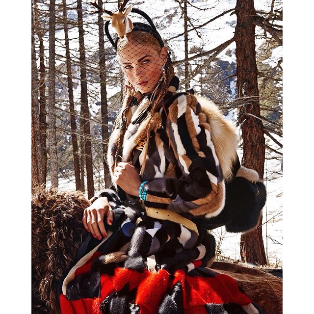 OUTNOW! @voguejapan #NovemberIssue #SacredTribesOfMontCervin #starring @anya.selezneva and @monkeynoma #pic by @giampaolosgura styled by #AdR and male model styled by @marnau casting by @pg_dmcasting make up by @jessicanedza hair by @paolosoffiatti @ferragamo