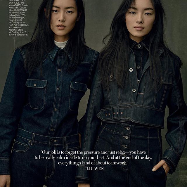 "Teamwork" with @feifeisun in @voguemagazine September issue! Thank you again #AnnieLeibovitz @tonnegood @garrennewyork @diane.kendal @helenasuric!!
