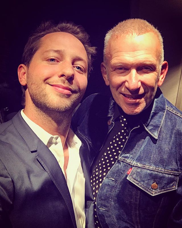 This is for all the girls (and boys, you know who you are) who spent their childhoods watching MTV (remember when it had music?) and put cups on their chest to look like Madonna in her 'Vogue' and 'Express Yourself' videos. Behold, the man who gave us the cone-shaped brasserie: Jean Paul Gaultier. I just interviewed him live at #tfw. @jpgaultierofficial