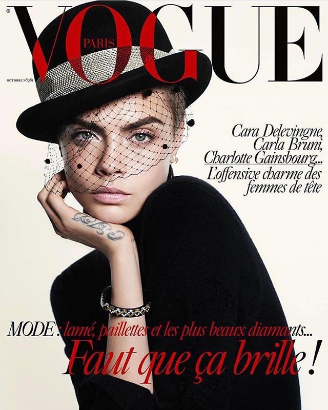 My first @vogueparis cover shot by @davidsimsofficial , styled by @emmanuellealt hair by @pierpaololai , make up by @hiromioshima