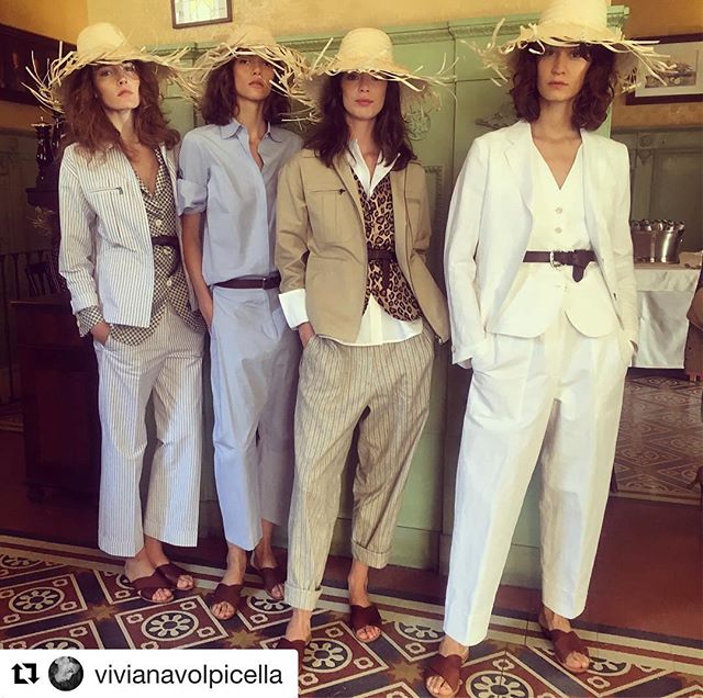 #Repost @vivianavolpicella (@get_repost)
   
My girls at #albertobiani presentation today at @giacomo_milano. #mfw #stylistlife #cubanvibes Styling by @vivianavolpicella.