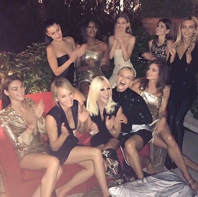 Celebrating #GianniVersace    Thank You @donatella_versace    The Best Company @vittoceretti @ambervalletta @bellahadid @iamnaomicampbell @gigihadid @cindycrawford @kaiagerber @anja_rubik @patmcgrathreal @guidopalau @edward_enninful #VersaceGirls    #mfw