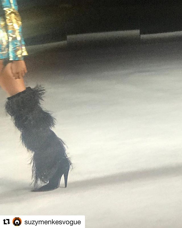 #Repost @suzymenkesvogue (@get_repost)
   
Oh! Those hairy boots at Saint Laurent