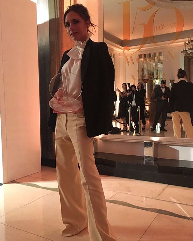 Brand of the year! Thank u @bazaaruk #bazaarawards kisses x VB