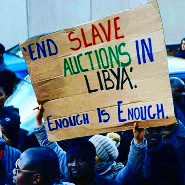 I am so disturbed. As should all of you.Millions of African refugees are being bought, sold, murdered, raped, and taken as property. Some either drowned before even making it, or now completely trapped in Libya. And for the refugees who have already died will never be identified and end up being buried without even the decency of names or proper graves...But, this didn't just start. This is something that now is thankfully being brought to light. But people continue to suffer. When researching, these images that are surfacing make me completely hysterical every time I look at them. Can you imagine looking into any one of their eyes? All of the pain they are suffering through. Emotionally, psychically, mentally.. I wish I could give them everything I have. I can't even guess the scale of the pain that they are going through. This is inhumane. This is disgusting. These men..women..CHILDREN are losing their future. Their hope. Their dignity. This is a complete disregard of human LIFE. This is something that should not be happening regardless, and now we need to make sure it does NOT continue to happen ever again. It is something that as a whole we have to speak up&speak out against. Try to be the voice of these innocent and helpless men&women that can not be heard. There is no excuse for this. This is shameful.  Imagine if that was your baby. Your loved one. YOUR family. Being sold as a slave. Treated completely less than what they truly deserve to be treated as. A real HUMAN. In what F*cking time are we in that this is still allowed to happen? 
Let's make petitions.Support organizations that give aid to countries where these migrants are coming from. Become an advocate in the FIGHT against human trafficking and slavery. Show people what is REALLY happening in OUR world. Because it will only get worse from here if you choose to be silent. I always say:I know this post won't heal lives or mend hearts immediately..but I will try my best To help and I hope whoever is following me,that you all do too. I am standing with all every1 in Libya to fight against slavery.With Love #SlaveryHasNOPlaceInThisWorld #Libya