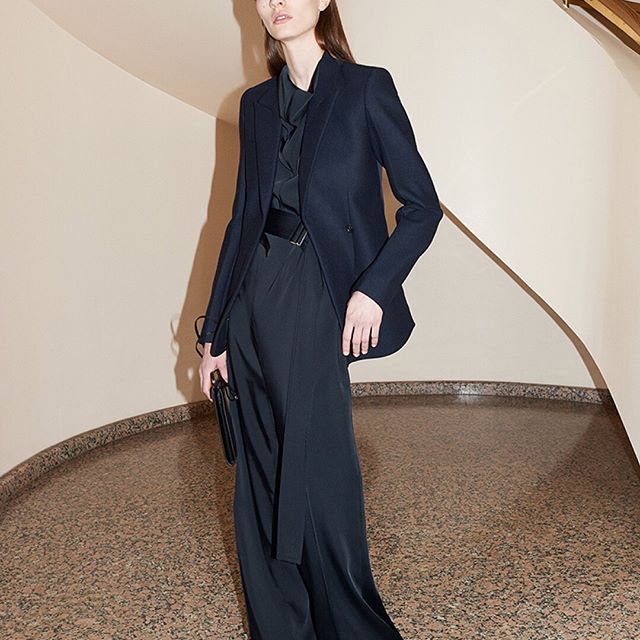 My new black satin jumpsuit and Fluid Back Jacket answer all your evening wear needs. Shop one of my favourite #VBPreSS18 looks online and in stores now. x VB victoriabeckham.com #VBDoverSt