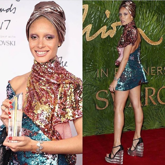 A huge congratulations to my bff @adwoaaboah for winning model of the year at the BFAs tonight. Thank you for inspiring me and so many others. The dedication, hard work and care you give is incredible and nobody deserves this more than you xxx