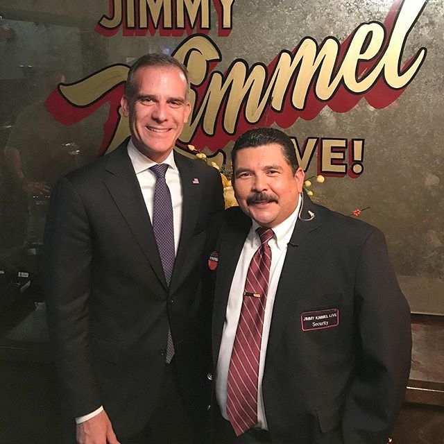 Backstage at #KimmelLIVE after the Midterms with @MayorOfLA @EricGarcetti #ElectionNight #Midterm2018