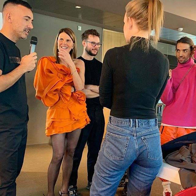 #adrcontest at @istitutomarangoni         with @andreaincontri @marcodevincenzo @giulianocalza @paolostella        dress by @ermannoscervino