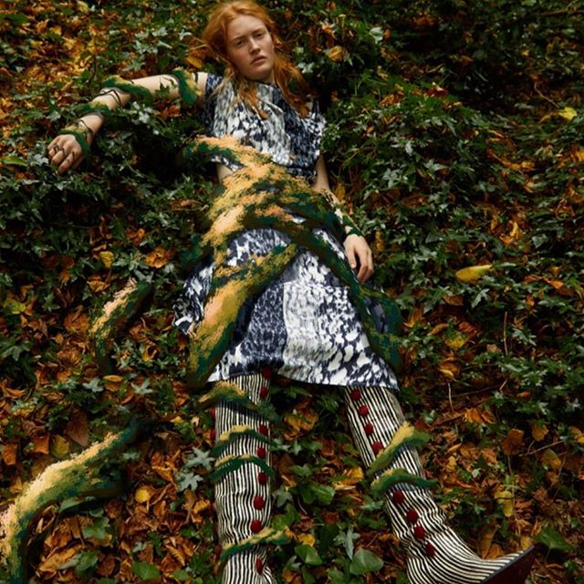The navy tabby print dress in @tankmagazine, shot by @sohrabgol Discover it at my website or #VBDoverSt! X VB