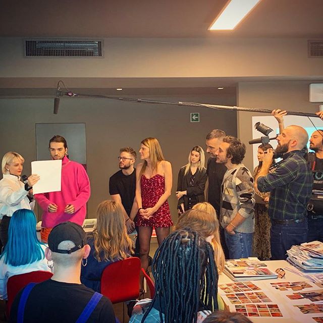 Today #adrcontest at @istitutomarangoni   with @paolostella @andreaincontri @giulianocalza @marcodevincenzo        dress by @giuseppedimorabito_official
