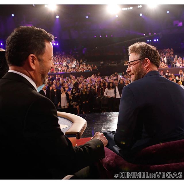 The hardest-working stoner in the world - @SethRogen! #LongShot #Houseplant #KimmelinVegas