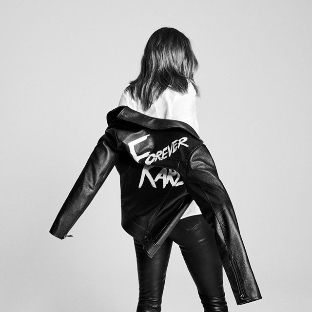 "I m a big fan of mixing leather pants and white button-down shirts , says @oliviapalermo. #KARLXOLIVIA is now available in stores and online.
