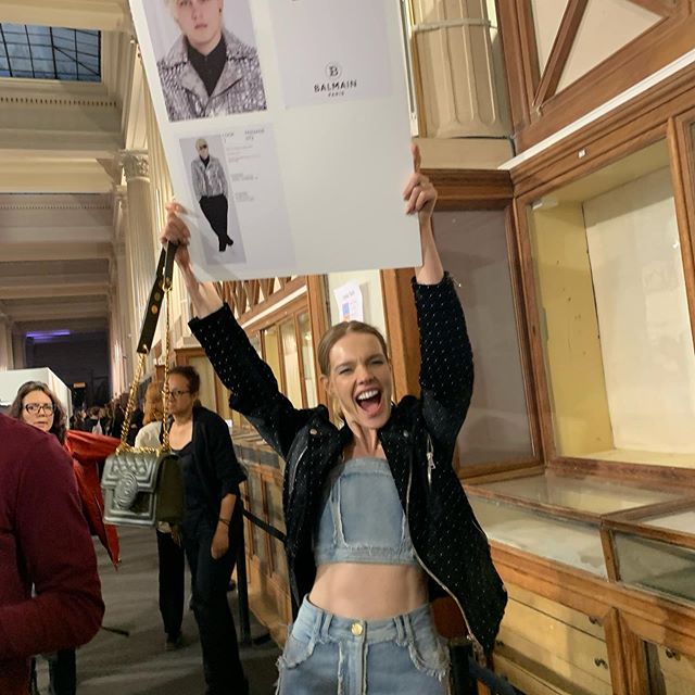 @lucas_portman I am your number one fan     my baby s first show    thank you @olivier_rousteing @balmain     