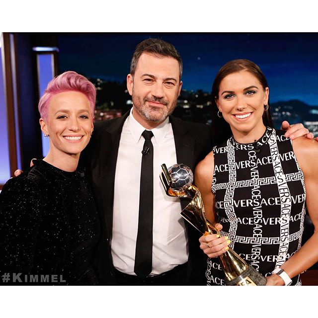 "You want equal pay... which I think is a mistake. Shouldn't you be paid MORE?" - @JimmyKimmel to @AlexMorgan13 & @MRapinoe     #TeamUSA #WorldCup @USWNT