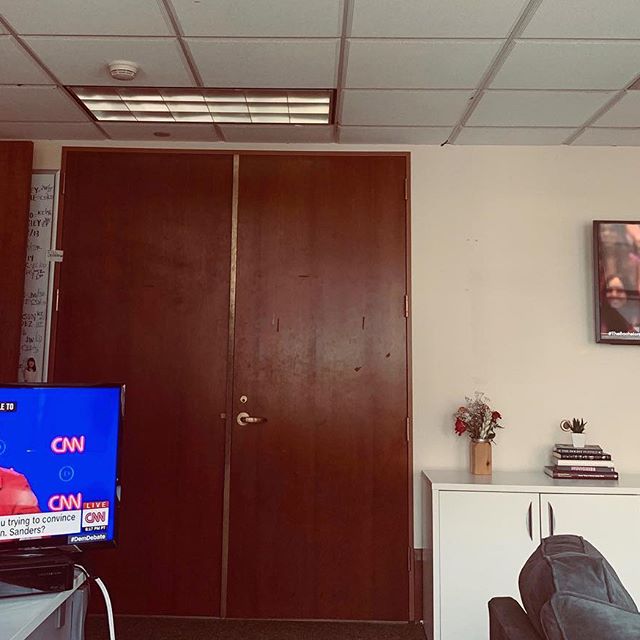 Prepping for the show... Jimmy breaks down the #DemDebate and Hannah B comes here straight from #TheBacheloretteFinale TONIGHT!