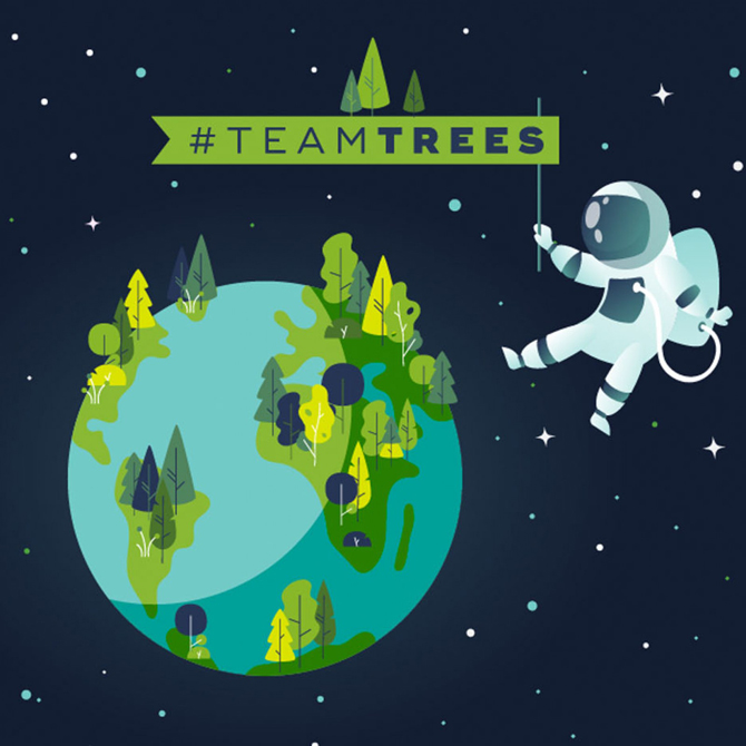 YouTube-ээс үүсэлтэй мод тарих #teamtrees хөдөлгөөнд алдартнууд нэгдэж байна