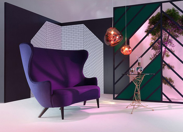 Хөх ягаан давалгаа: Том Диксоны \"Wingback\" шинэ буйдан