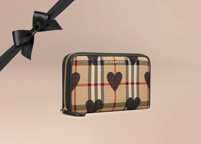 HORSEFERRY CHECK AND HEARTS ZIPAROUND WALLET
