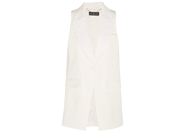 Rachel Zoe<p><a style=\"\" target=\"_blank\" href=\"https://www.net-a-porter.com/mn/en/product/898622/rachel_zoe/knight-twill-tuxedo-vest\">net-a-porter.com</a></p>